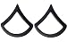 U.S. Army Metal Pin On Enlisted Rank BLACK - 1 PAIR (E3 PFC)