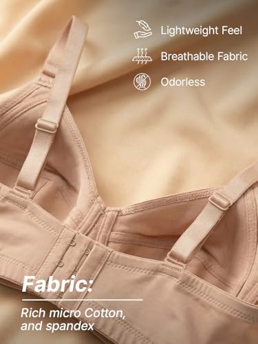 Image of INKURV Full Coverage Cotton Bra for Heavy Bust| Minimizer Bra for Women| Anti-Sagging Breast Lift Up| Non-Wired| Non-Padded Daily Use Bra for Ladies