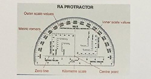 360 TACTICAL semi-Circle R.A.6 inch Military Protractor in Degrees and Mills Field kit for Accurate map Reading