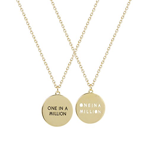 LUX ACCESSORIES Best Friends BFF One in A Million Pendant Necklaces (2pc)