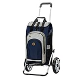 Andersen Shopper Royal mit Kugellager Alu klappbar mit Kugellagerrad Ø 25cm und 62 Liter Tasche Hydro 2.0 mit Kühlfach blau