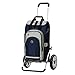 Andersen Shopper Royal Aluminium Pliable avec Roue à roulement à Billes Ø 25cm et 62 Litre Sacoche Hydro 2.0 avec Poche Isotherme Bleu