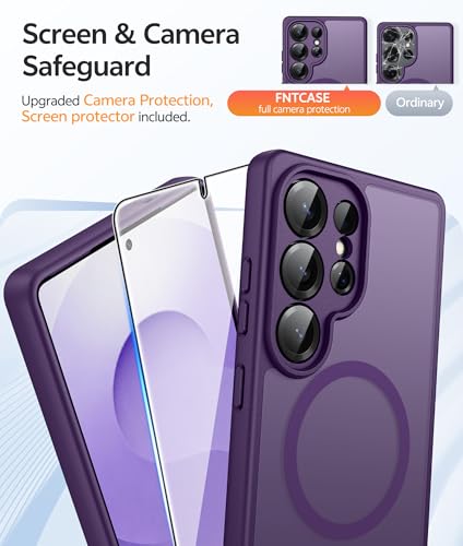 Image of FNTCASE for Samsung Galaxy S25 Ultra Case: [Fit for Magsafe] [Full Camera Protection] Translucent Matte Cases with [Screen Protector] Military Grade Shockproof Protective Phone Cover