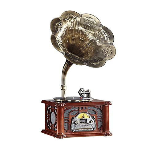 Tourne-Disque Rétro Tourne-Disque Tout en Un Phonographe Vintage Gramophone Nostalgique avec Corne de Cuivre, Haut… - Les Beatles, Paul McCartney, John Lennon, RIngo Starr, George Harrison Tourne-Disque Rétro Tourne-Disque Tout en Un Phonographe Vintage Gramophone Nostalgique avec Corne de Cuivre, Haut…