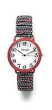 Ladies Novelty Cherry Elegant Stretch Elastic Band Fashion Watch White Dial with Easy to Read Numbers Varsales (Cherry)