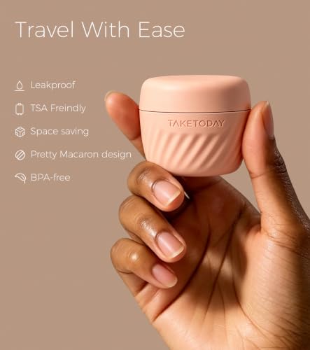Image of TakeToday Travel Containers for Toiletries, 1oz, 4 Pack, Apricot | Air Travel Leak-Proof, TSA Approved, Silicone Jars with Lid, for Cosmetics & Toiletries
