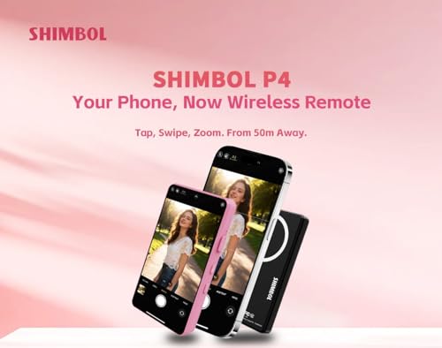 Image of Shimbol P4 Black, 4 inch Touch Screen Wireless Vlog Selfie Phone Monitor | Reverse Control for iPhone 17 /16 /15 /14 /13 /Pro /Pro Max /Plus Magnetic Snap-On, Built-in Speaker, Compatible with Android