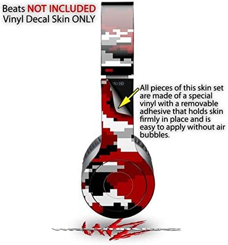 Skin Decal Wrap Works with Original Beats Solo HD Headphones WraptorCamo Digital Camo Red Skin Only (Headphones NOT Included)