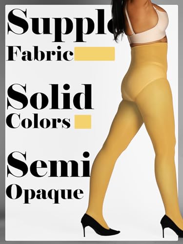 Image of HONENNA Semi Opaque Silky Women Pantyhose Tights, 20+ Colors Invisibly Toe Reinforced 60 Den Size A-E