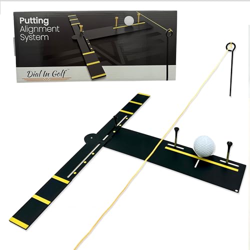 Dial In Golf Putting Alignment System – Master Alignment, Start Line & Impact | Eye, Stance & Putter Face Calibration | Compact Golf Aid w/High-Vis Sight Line String