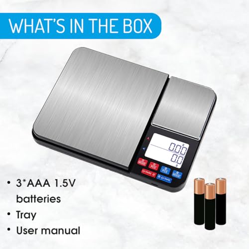 Image of Atom XS Dual Platform Digital Kitchen Scale With A Capacity Of 5Kg X 0.1 G & 500G X 0.01G High Precision Scale With Stainless Steel Platform | A 550 Kitchen Scale.