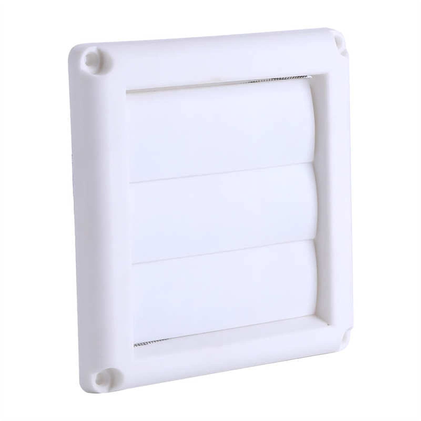 Griglia di ventilazione a parete in plastica | Bianco 15 cm o 20 cm 3 alette con zanzariera: for canalina a parete e aperture a soffitto(20cm)