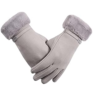AYPOW Femme Dame Hiver Chaud Gants, Polaire Thermique Gants Coupe-Vent En Plein Air, Fonction D'écran Tactile, Ajustement D'hiver Utilisation Quotidien