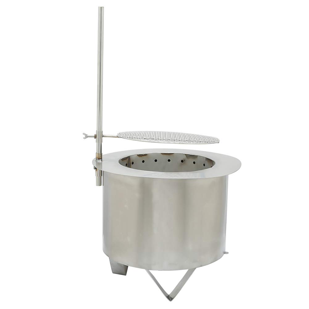 Buy LAKAGO 20 Inch Flame Pit Patio Burner with BBQ Grill Smokeless Fire