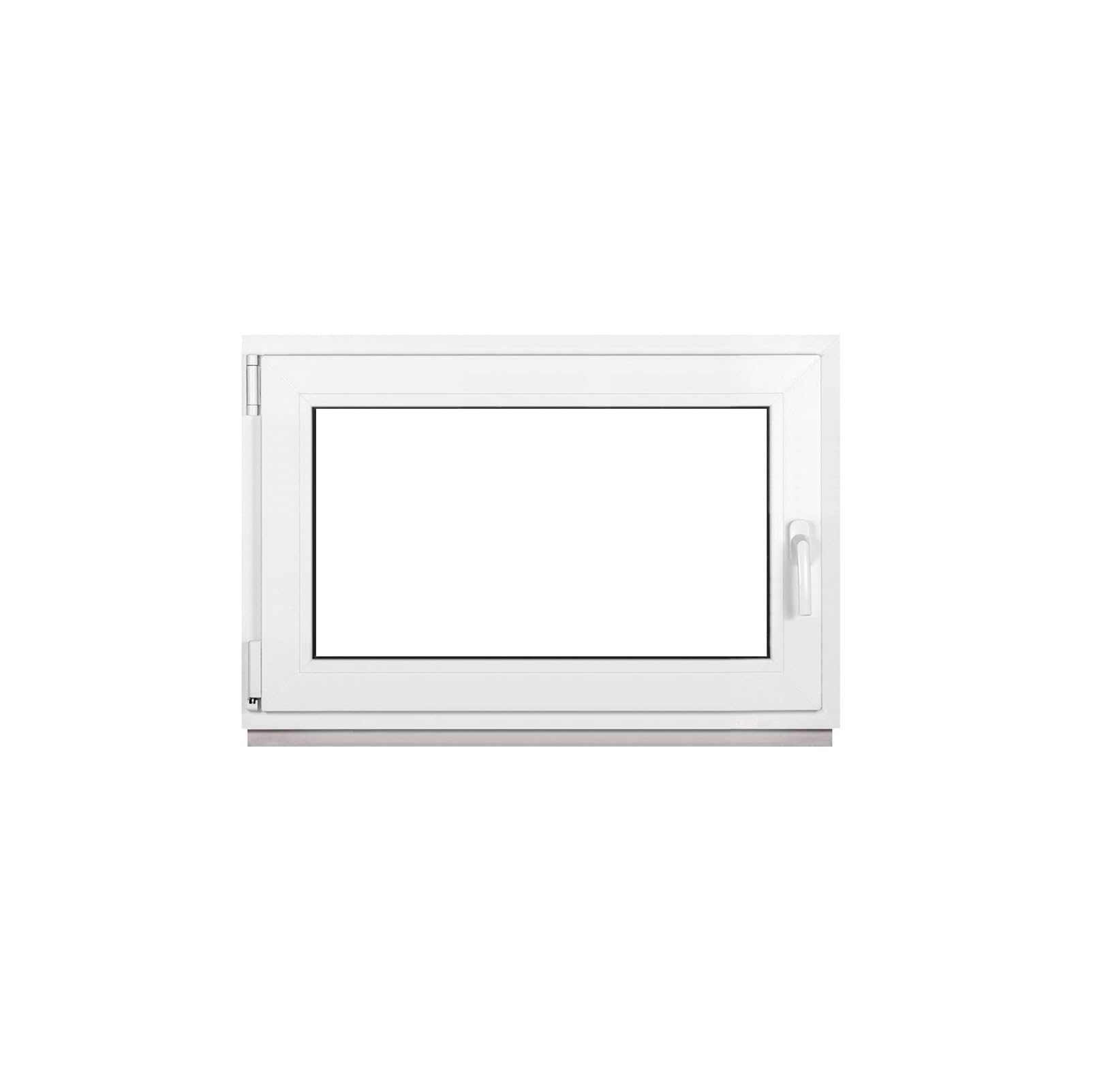 Framex Finestra in Plastica Bianca Larghezza x Altezza 95 x 50 cm (950 x 500 mm) Doppi Vetri (32 mm), Anta-Ribalta, Girevole DIN Sinistra – Premium