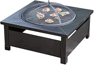 Fire Pits Outdoor Wood Burning Large Bonfire Wood Burning Patio Coal Grill Firepit for Outside Grill Charcoal Smokeless Grill with Spark Screen Poker with Cover BBQ Cooking for Outside Camping