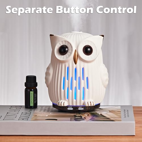 Difusor aromático eléctrico de cerámica ALIEYE búho blanco miniatura 4