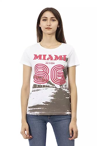 T-shirt pour femme en coton blanc basique et confortable de mi-saison
