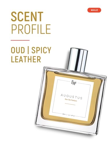 Image of EM5 Augustus Perfume for Men & Women | Oud Leather Fresh Spicy Woody Fragrance | 50 ml Unisex Eau de Parfum Spray | Luxury Gift for Him & Her