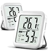 Antonki 2-Pack Hygrometer Indoor Thermometer Room Thermometer Indoor Digital Temperature and Humi...