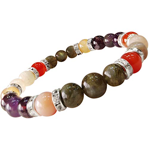 Image of Shubhanjali Crystal Elastic 8mm Stretch Customized Bracelet for Men and Women-(Standard,Multicolor)