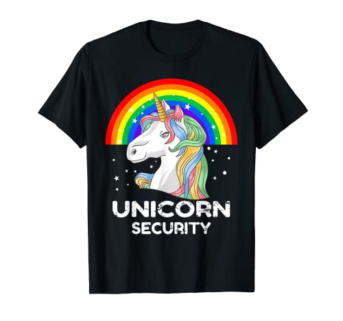 Funny Birthday Girl Gifts Dad Mom Daughter Unicorn Security T-Shirt