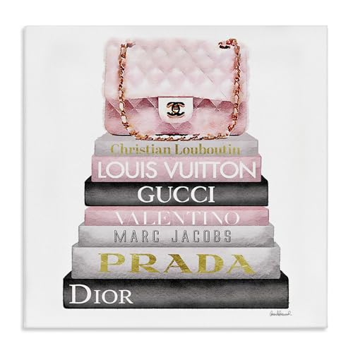 Stupell Industries 'Watercolor High Fashion Bookstack', Canvas Art, 17 x