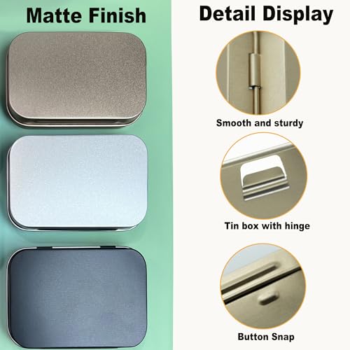 Image of 6-Pack Silver Hinged Tin Boxes for Model Parts