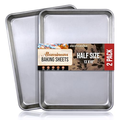 Comparison: Best Commercial Oven For Baking Cakes 7 13x18 Aluminum Baking Sheet Pan (2 Pack), Commercial Half Size Rimmed Baking Pans for Oven, Freezer, & Bun Racks, Heavy Duty Baking Sheet Cake Pan, Extra Large Cookie Sheets for Baking & Cooking