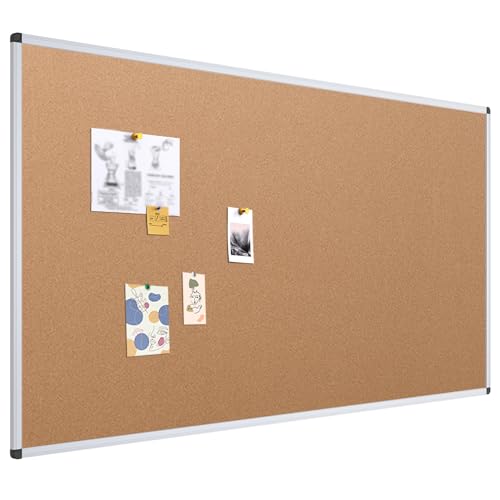 VIZ-PRO Cork Notice Board Bulletin Board, 96 X 48 Inches, Pack of 2, Silver Aluminium Frame by VIZ-PRO - Image 2