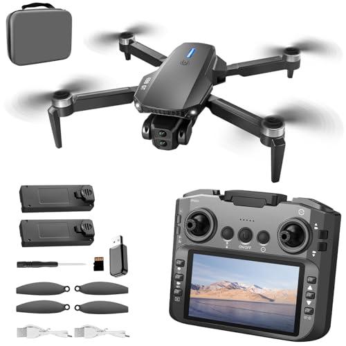 QAONIE E88 GT Drone with 4.92-Inch Screen Controller,Brushless Motor, Optical