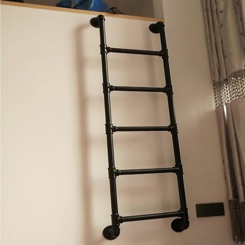 Escalera de pared metálica resistente para litera con baldas de diseño 7