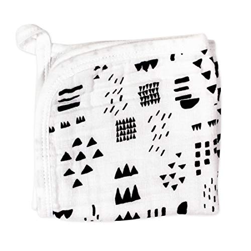 Image of HonestBaby 3-Piece Hooded Towel and Washcloth Sets Bath Gift 100% Organic Cotton Terry Infant Baby Boys, Girls, Unisex, Pattern Play, One Size