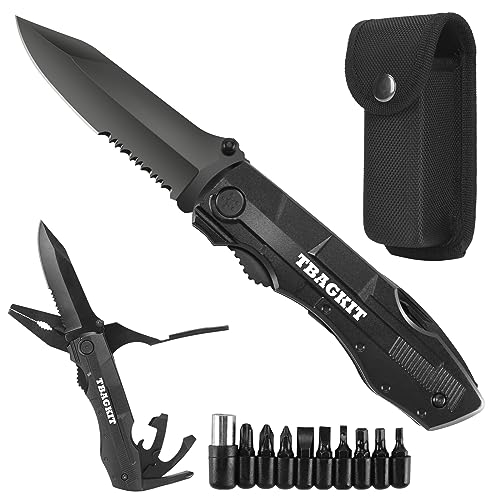 Gifts for Christmas, Multitool Pocket Knife, 16 in 1 Tactical Knife With Blade Saw Pliers Screwdriver Bottle Opener for Camping, Emergency, Daily Use, Perfect Birthday Gifts for Men Dad Husband