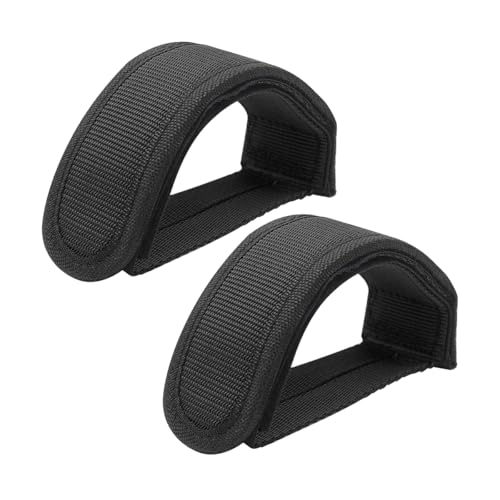 TNAIYH 2PCS Bike Pedal Toe Clips Straps, Adjustable Anti-Slip Bicycle Feet Straps for Outdoor Riding, Bicycle Footboard Band Accessories, Universal for Roadbike Cycling Mountainbike (Black)