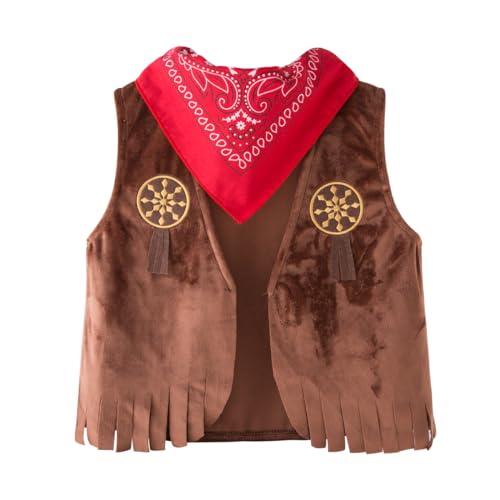 LXKIKMM May's Baby Western Cowboy Style Kids Costume Vest Cosplay Costume 5-6 Years