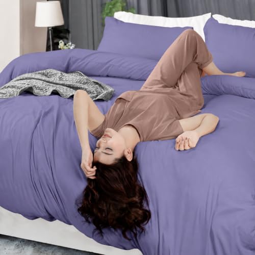 Image of Utopia Bedding Duvet Cover Full Size - 3 Piece with Zipper Closure - 1 Comforter Cover 80X90 Inches & 2 Pillow Shams 20X26 Inches (Peri) Comforter Not Included
