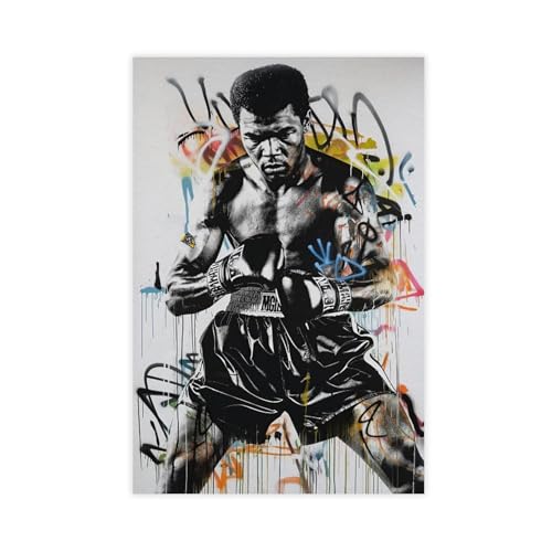 ZDFTAFD Poster sur toile graffiti Muhammad Ali - Décoration de chambre à coucher - 20 x 30 cm