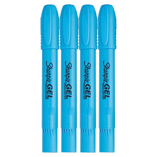 Sharpie Gel Stick Highlighter, Bullet Tip, Blue, 4 Count