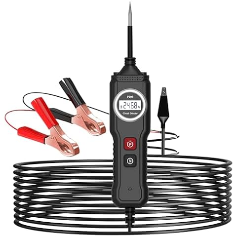 LEEPEE 5-40V P100 Electrical System Tester with LCD Display Resistance Voltage Tester, 8 in 1 Function Car Electric Circuit Tester, 13Ft Cable Automotive Power Probe Kit Cover