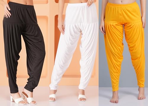 Image of Buy That Trendz Patiala Pant Combo Pants for Womens Pack of 3 Viscose Patiyala Salwar Bottoms