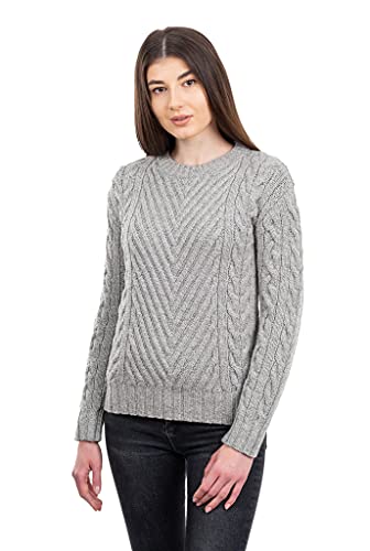 SAOL Sweater for Women Made of 100% Merino Wool Ireland Knit Pullover