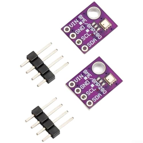 2 módulos de sensor de temperatura y humedad 5 0 con función de presión barométrica compatible con interfaz digital I2C 3 3V 5V para proyectos ambientales (BMP280-5.0)