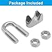 AKVIBG 20 Pack Wire Rope Clamp, 3/8 Inch Wire Rope Clip Stainless Steel Cable Clamp, M10 U Bolt Saddle Fastener for Construction/Industrial Use