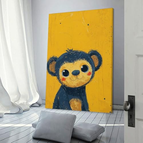 Affiche d'art Cheeky Monkey POLIUAWS impression sur toile de décoration murale 30x45 cm