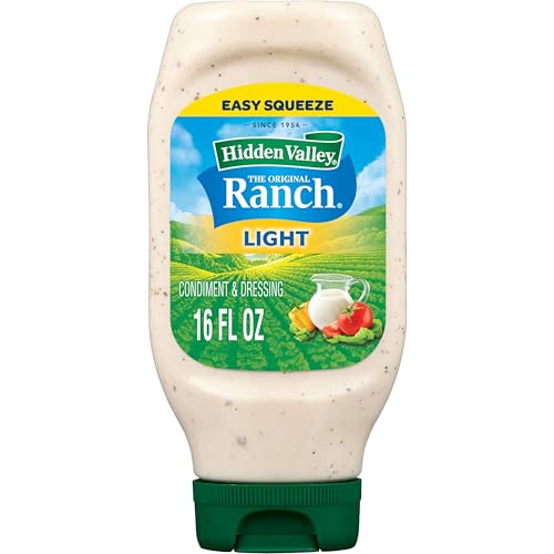 Hidden Valley Light Ranch Condiment and Dressing, Easy Squeeze Bottle, 16 Fl Oz (Package May Vary)