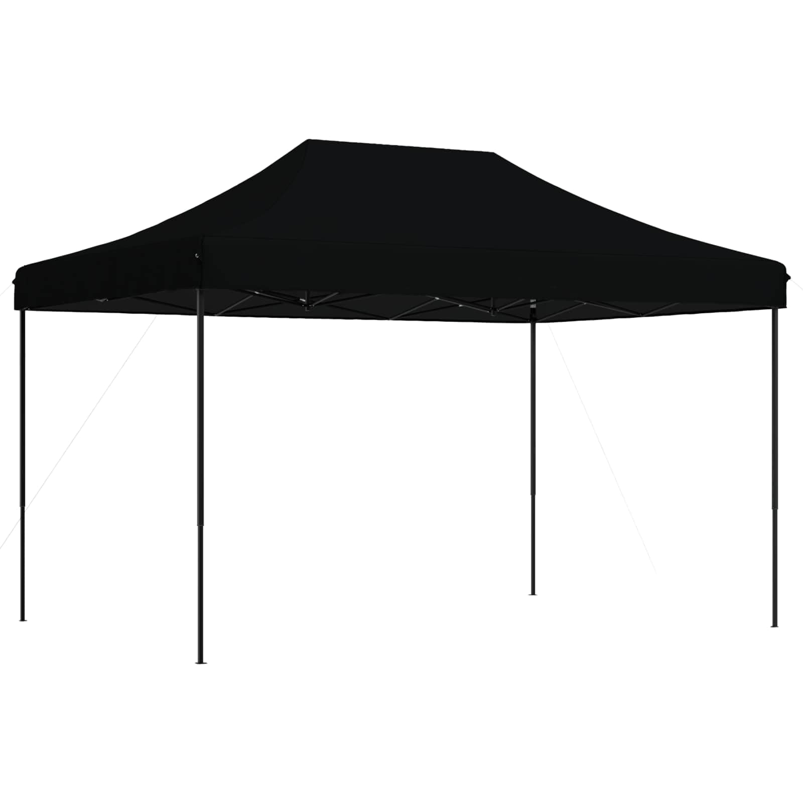Tente de fête 279 x 410 x 315 cm en tissu Oxford noir avec cadre en acier