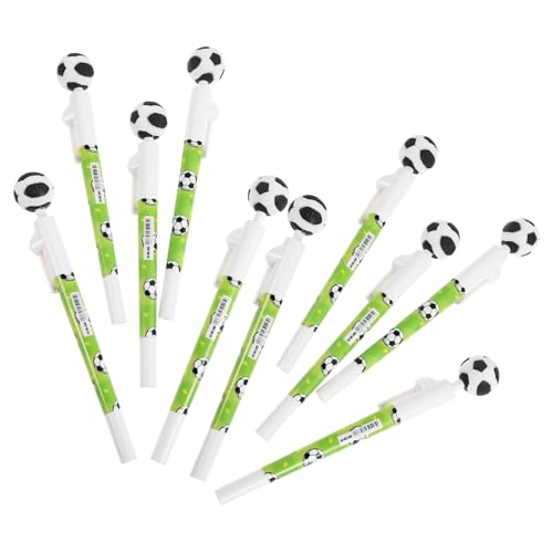 Bolígrafo retráctil con diseño de fútbol TEHAUX de acero inoxidable para oficina, 10 uds