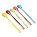 Price comparison product image HiEast 5 Pcs Colorful Plastic Spoon Long Melamine Mixing Spoon for Jam Honey Coffee