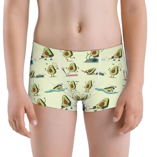 Boys' Cotton Boxer Brief Soft Underwear-Avocado For Exercise